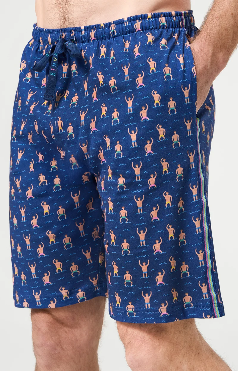 Pyjashort en jersey de coton léger - Bain de minuit