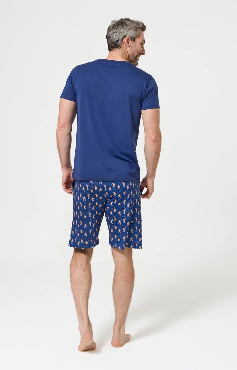 Pyjashort en jersey de coton léger - Bain de minuit