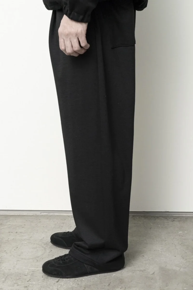 Wide Jersey Pants - Black