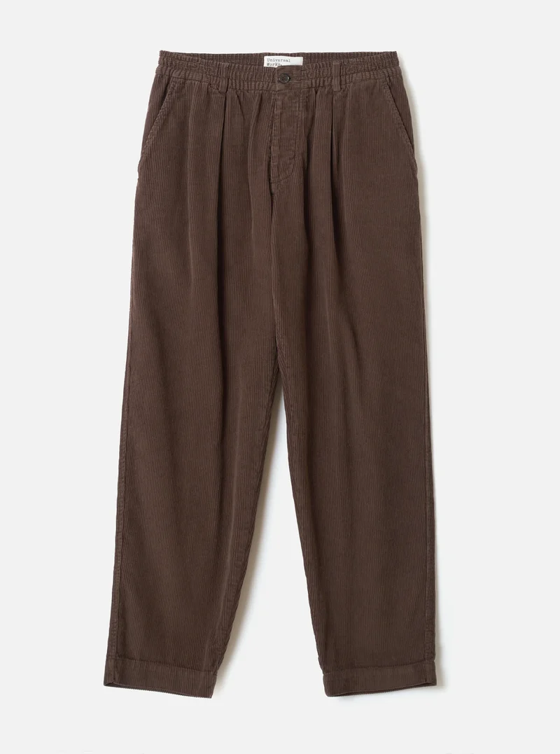 Cord Pleated Track Pant - Cacao