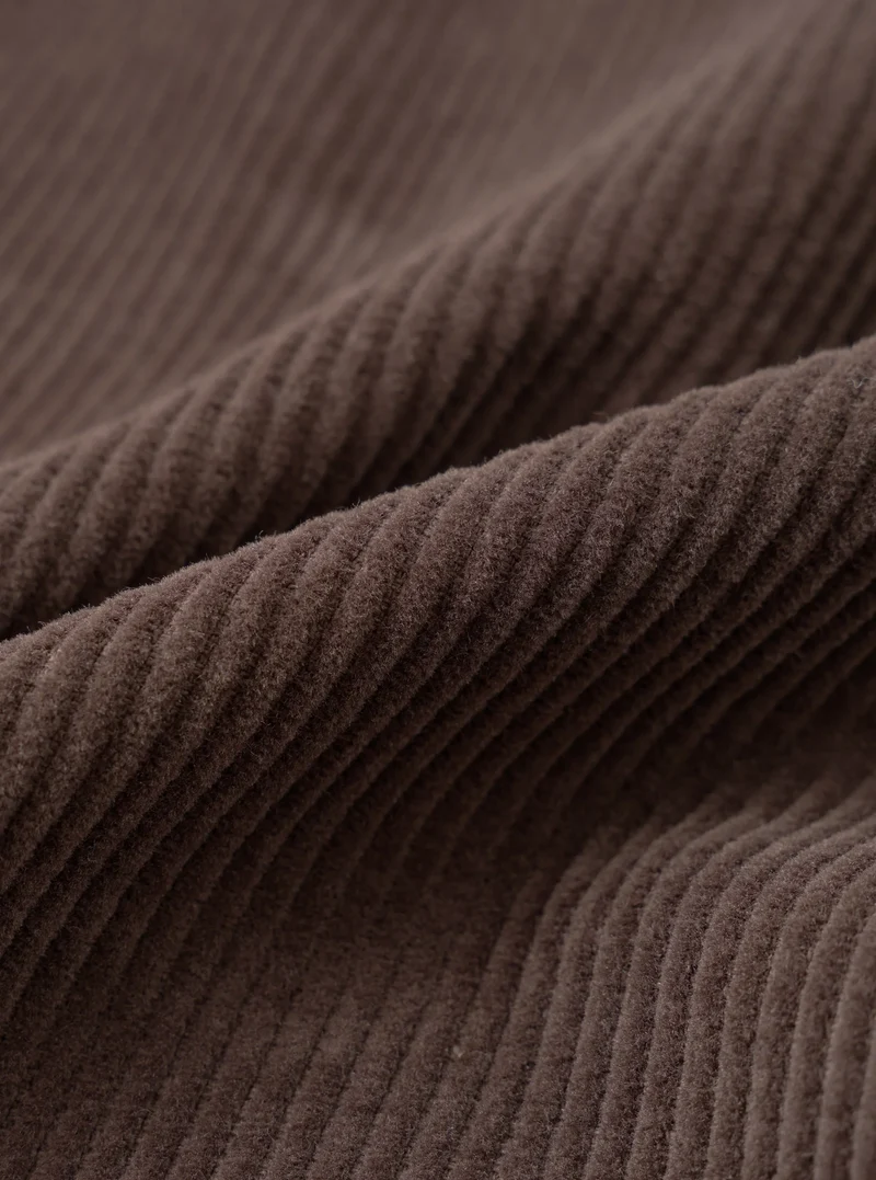 Cord Pleated Track Pant - Cacao