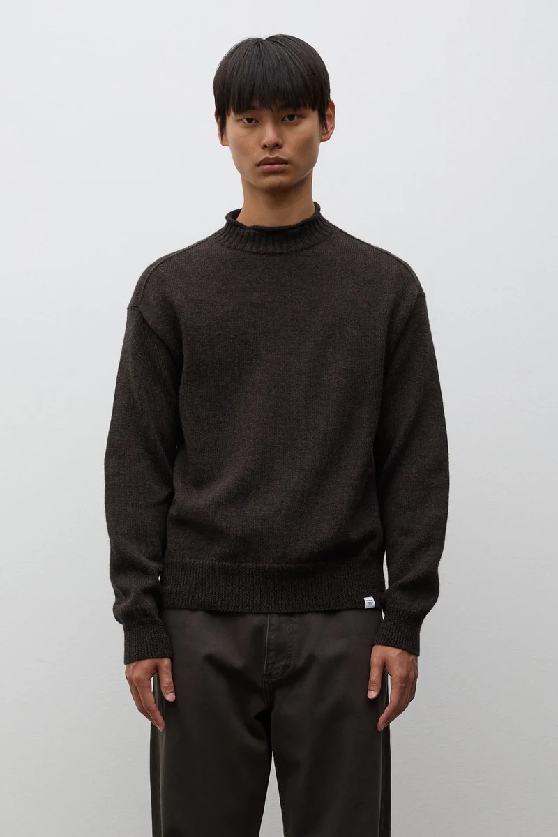 Sagvatnet Wool Roll Neck Sweater - Delicioso Brown