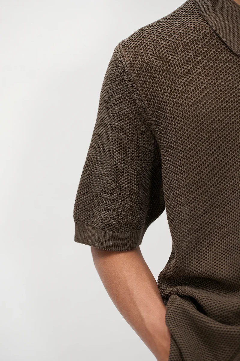 Norse Projects - Fredensborg Mercerised Cotton Knitted shirt - Coffee