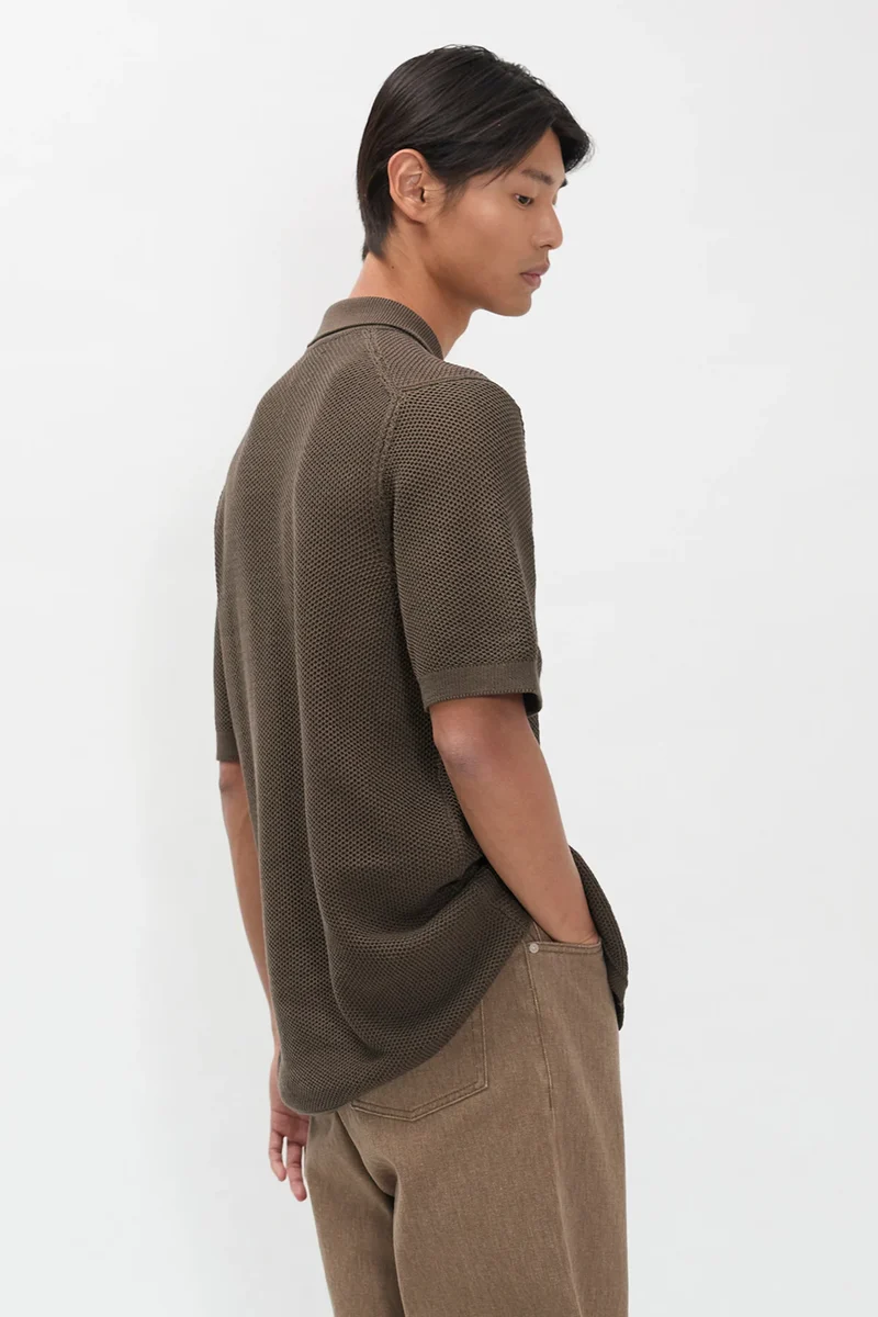 Norse Projects - Fredensborg Mercerised Cotton Knitted shirt - Coffee