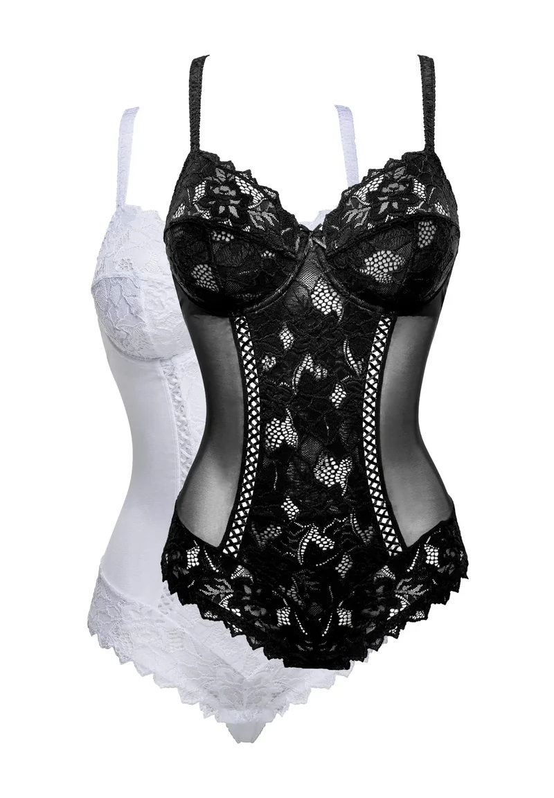 Lot de 2 bodys Arum Noir et Blanc