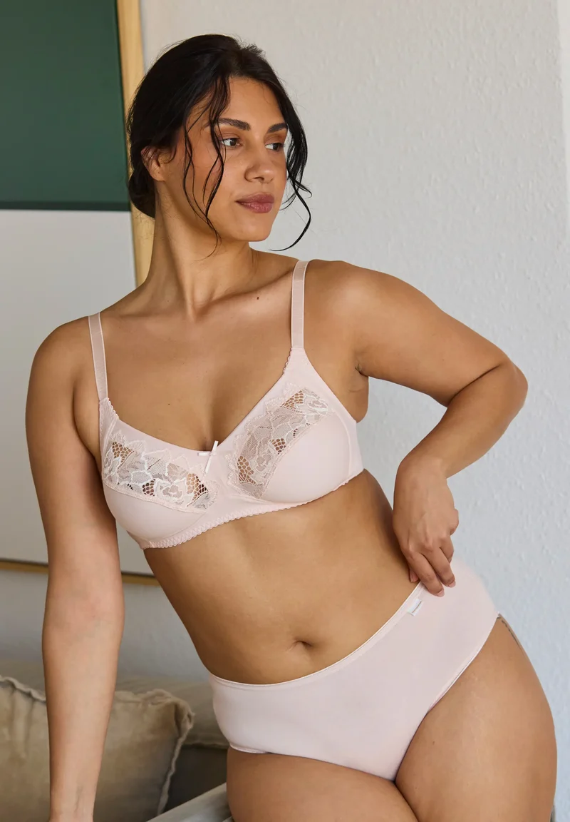 Lot de 3 soutiens-gorge Coton d'Arum Noir, Blanc et Rose Pivoine d'Argent