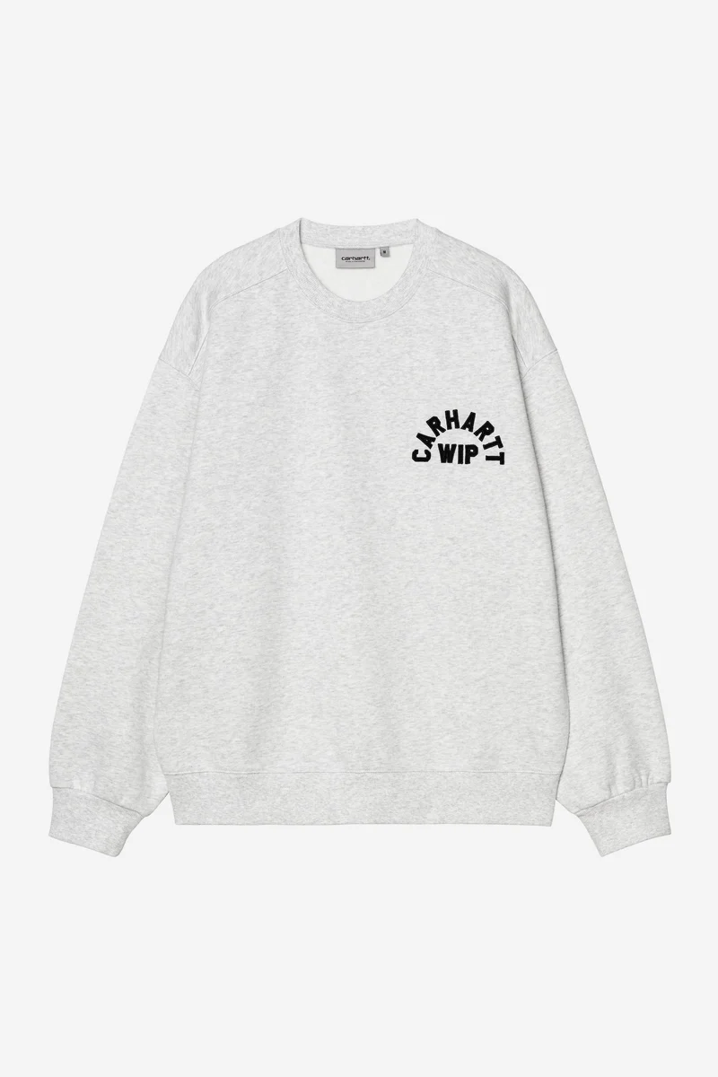 Carhartt Wip ARCH SCRIPT SWEAT Ash Heather / Dark Navy stone washed