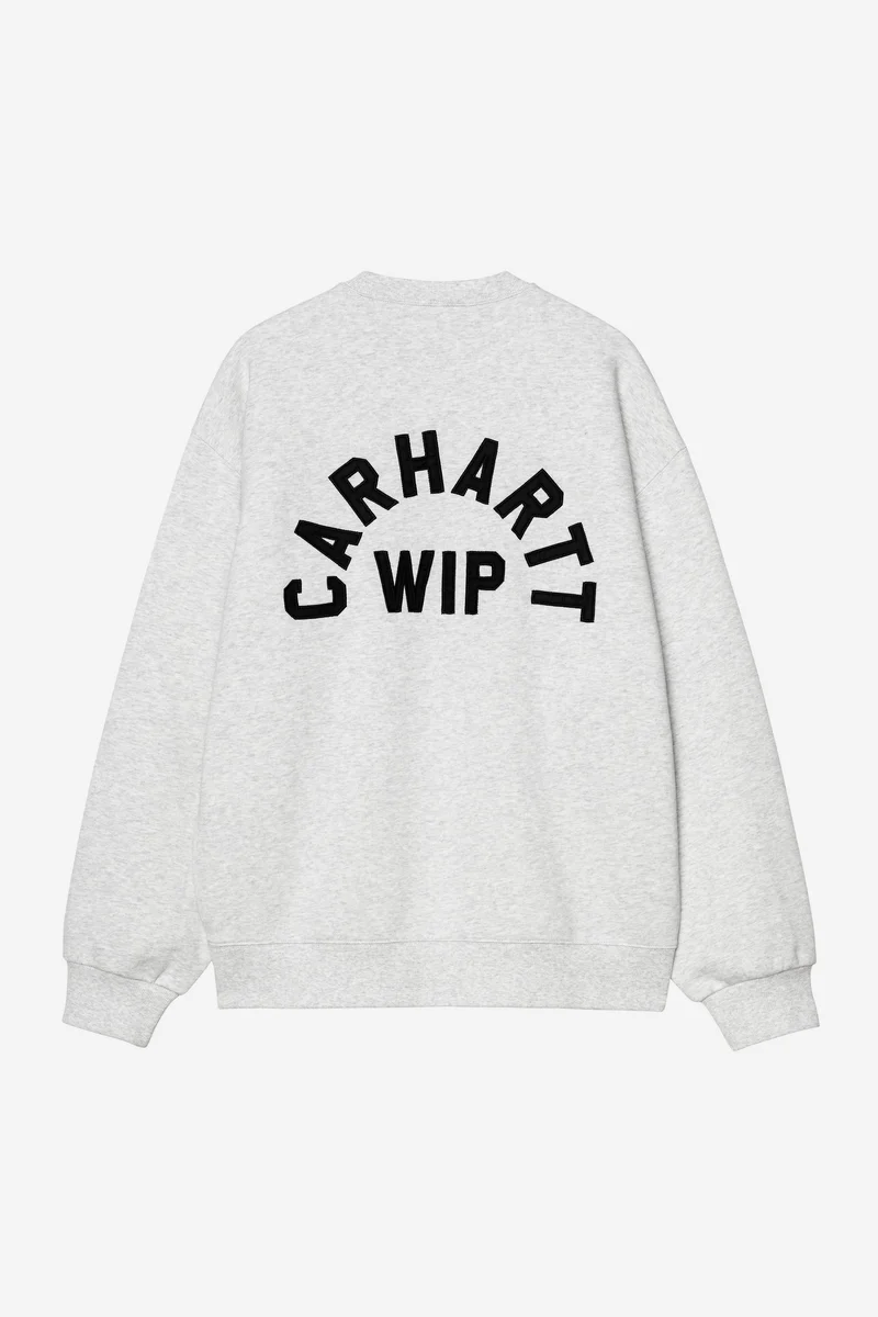 Carhartt Wip ARCH SCRIPT SWEAT Ash Heather / Dark Navy stone washed