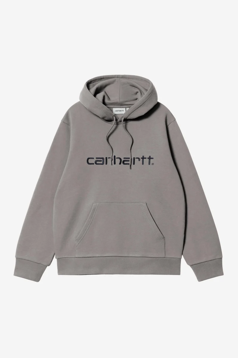 Carhartt Wip HOODED CARHARTT SWEAT Shady Grey / Dark Navy