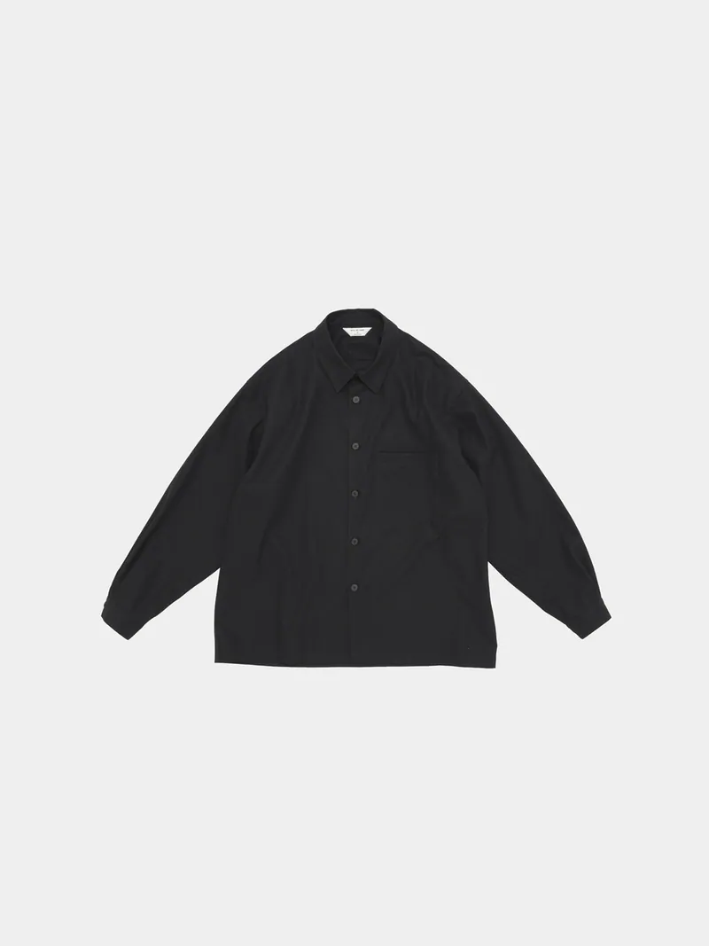 Cotton Twill Shirt Jacket - Ink Black