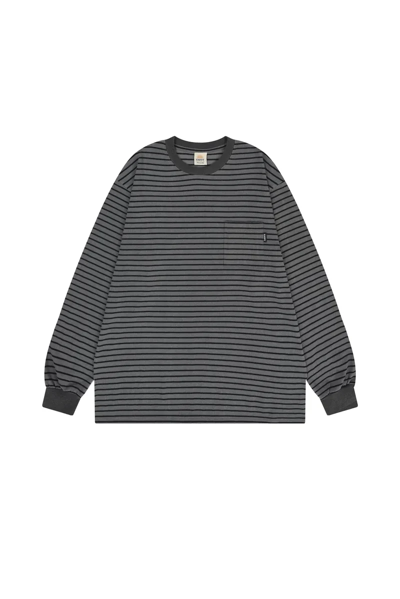 Pigment Stripe Long Sleeve - Dark Gray