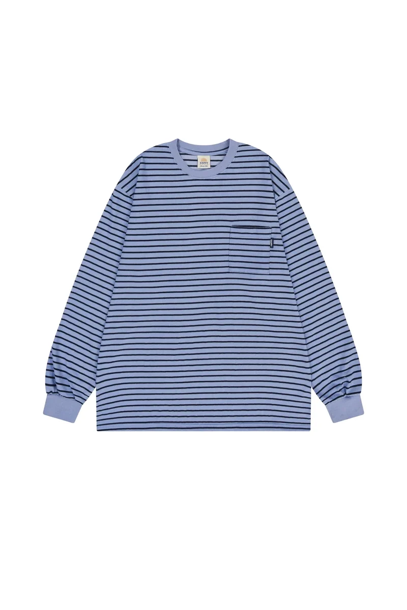 Pigment Stripe Long Sleeve - Blue