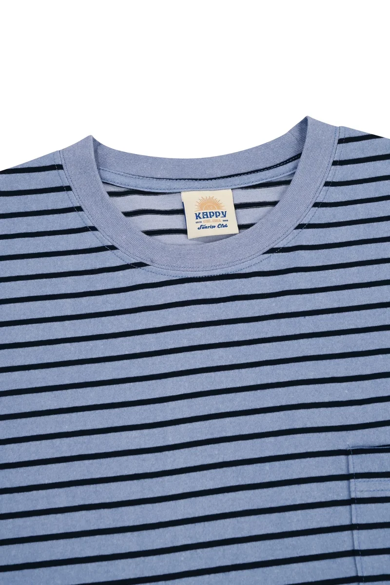 Pigment Stripe Long Sleeve - Blue