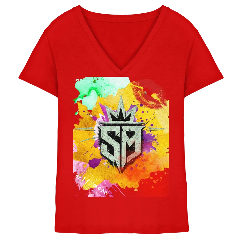 only for Women Color Logo No9 - Ladies V-Neck Shirt
