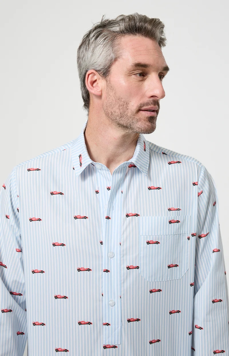 Chemise Grand-Père en popeline de coton - Le Grand Prix du Sommeil