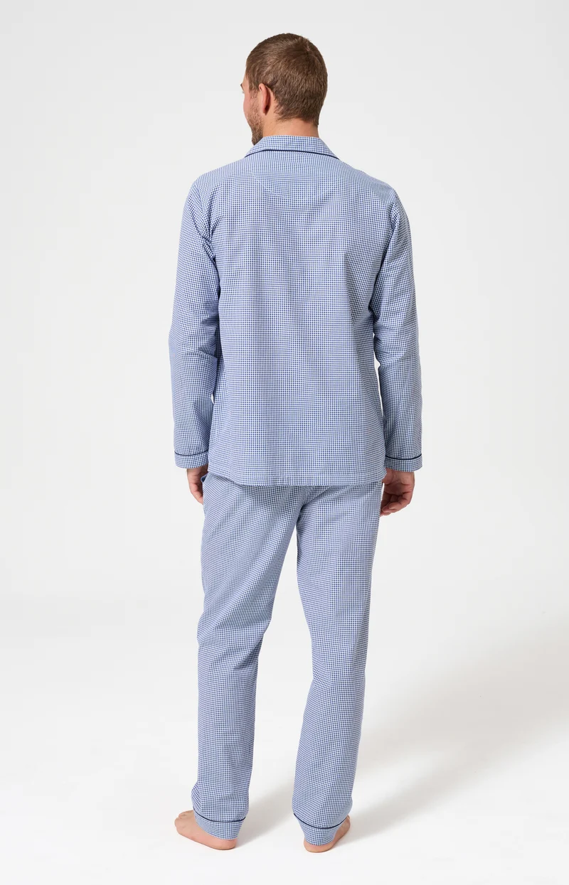 Pyjama boutonné en popeline de coton - Vichy