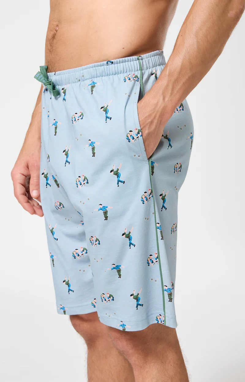 Pyjashort en jersey de coton léger - Pétanque