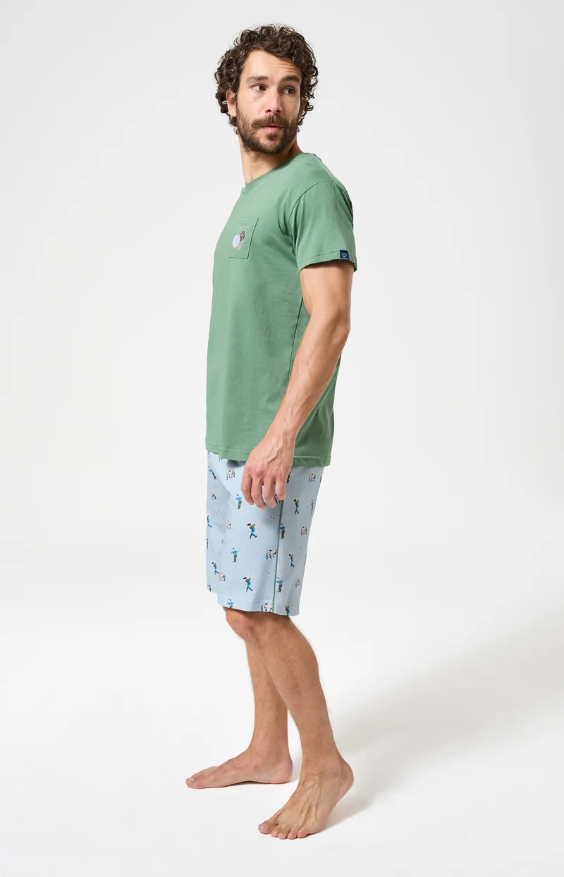 Pyjashort en jersey de coton léger - Pétanque