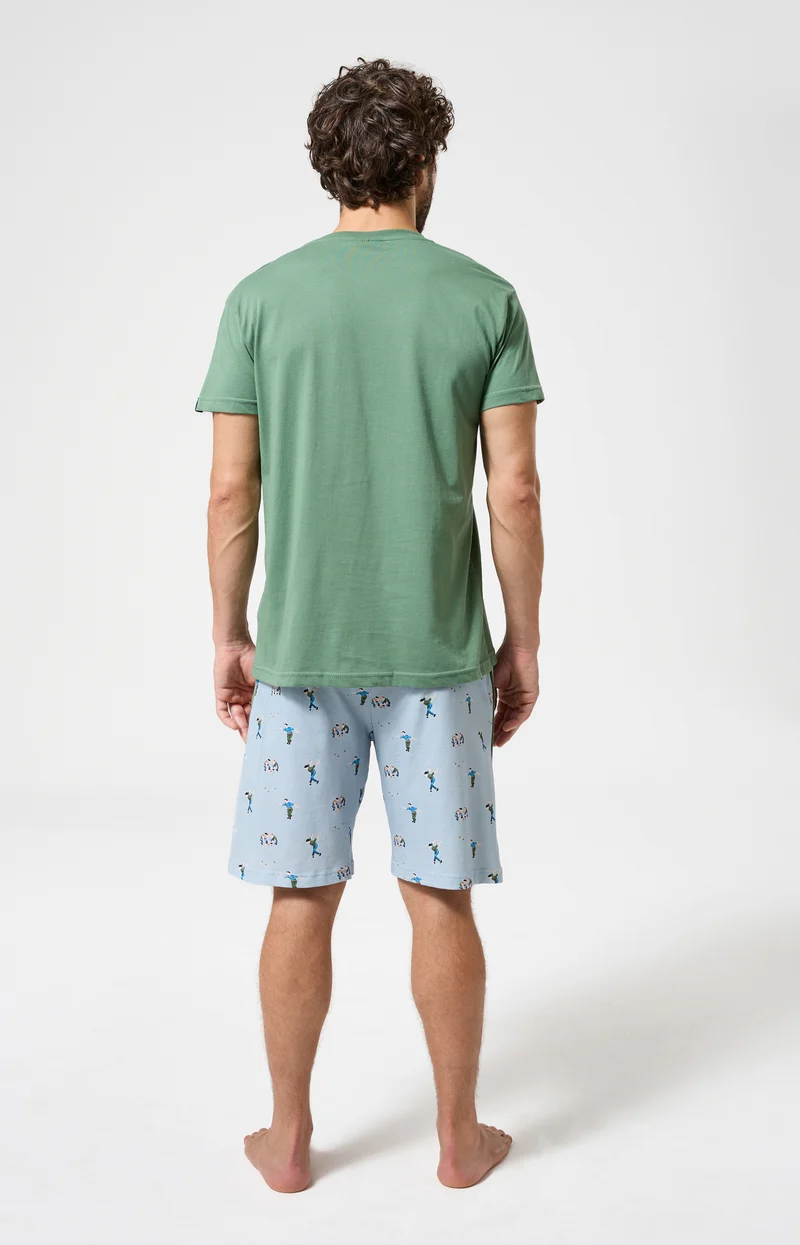 Pyjashort en jersey de coton léger - Pétanque
