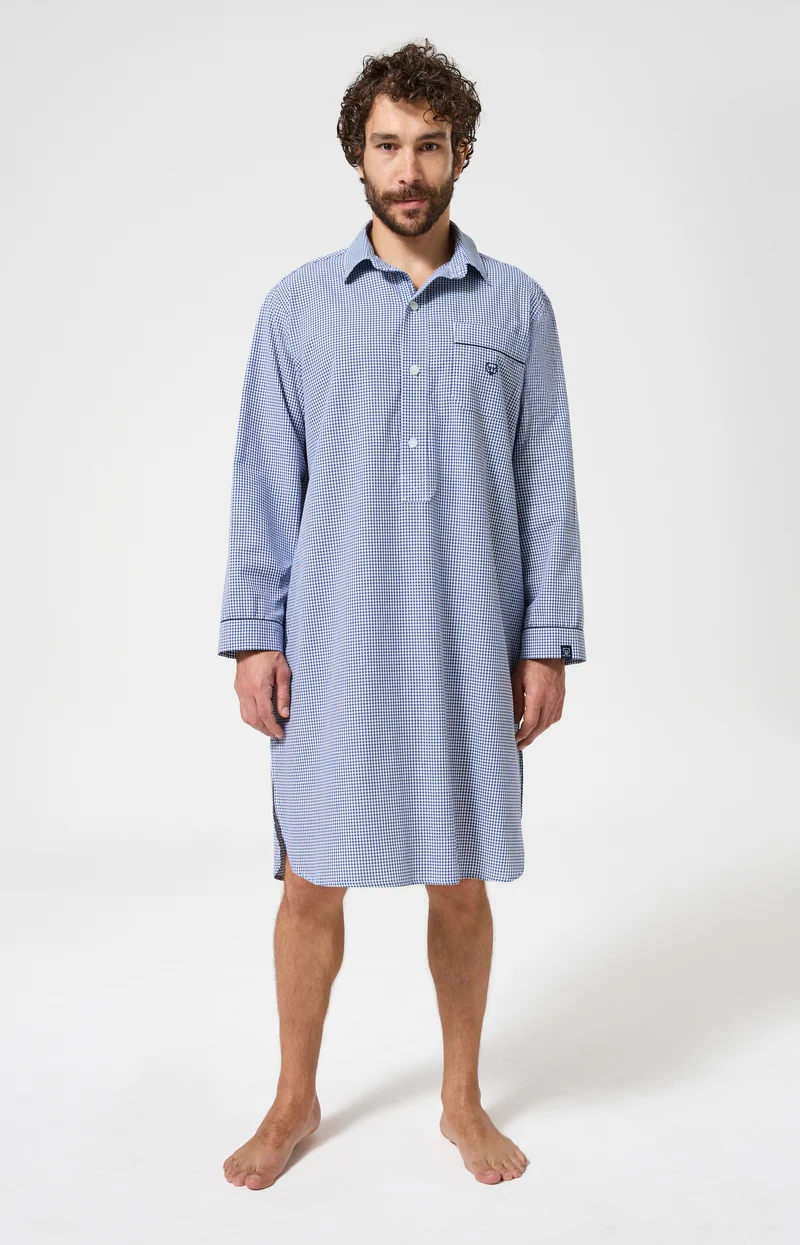 Chemise Grand-Père en popeline de coton - Vichy