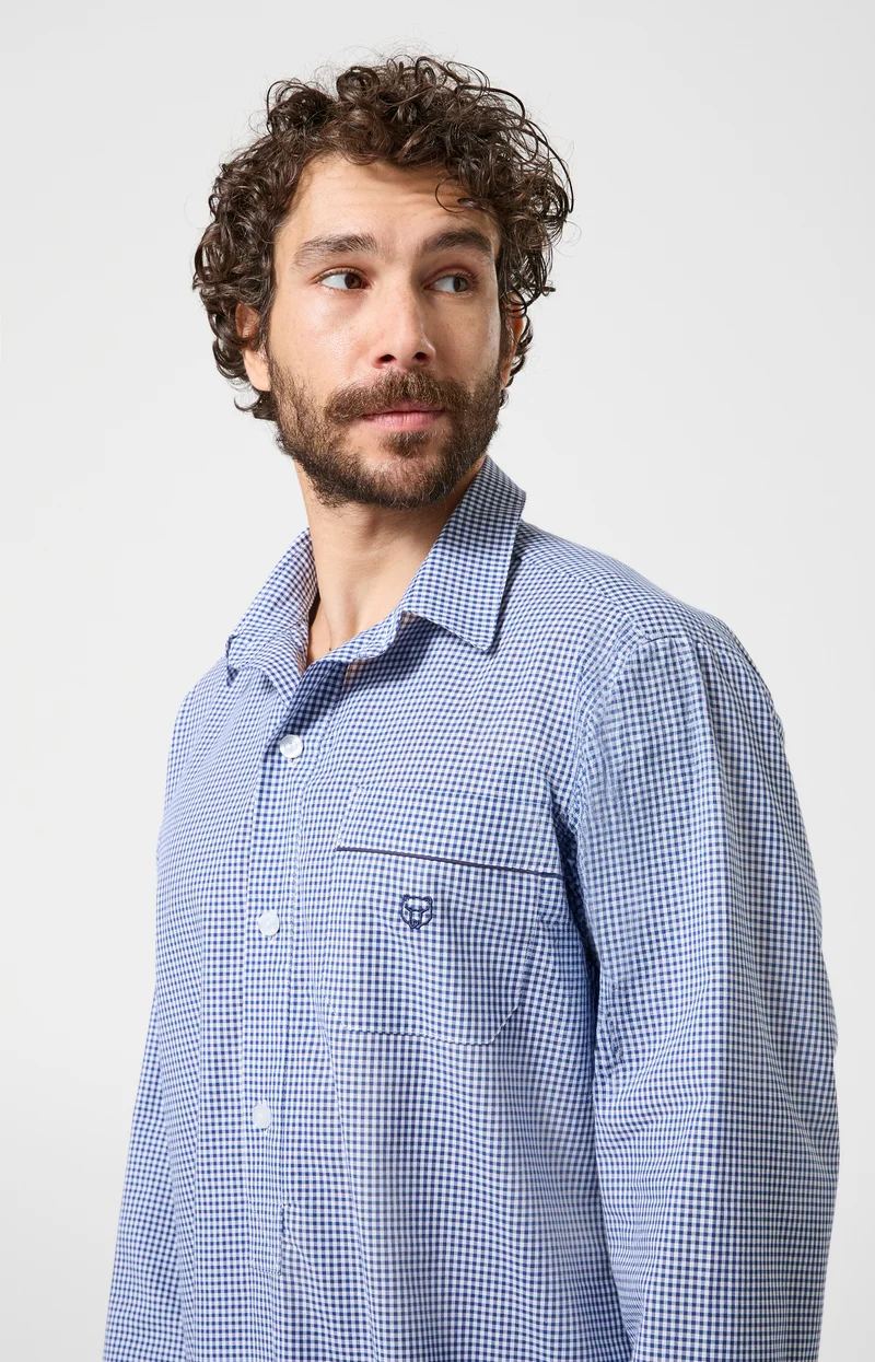 Chemise Grand-Père en popeline de coton - Vichy