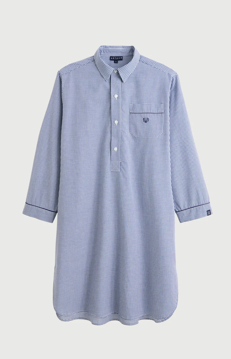 Chemise Grand-Père en popeline de coton - Vichy