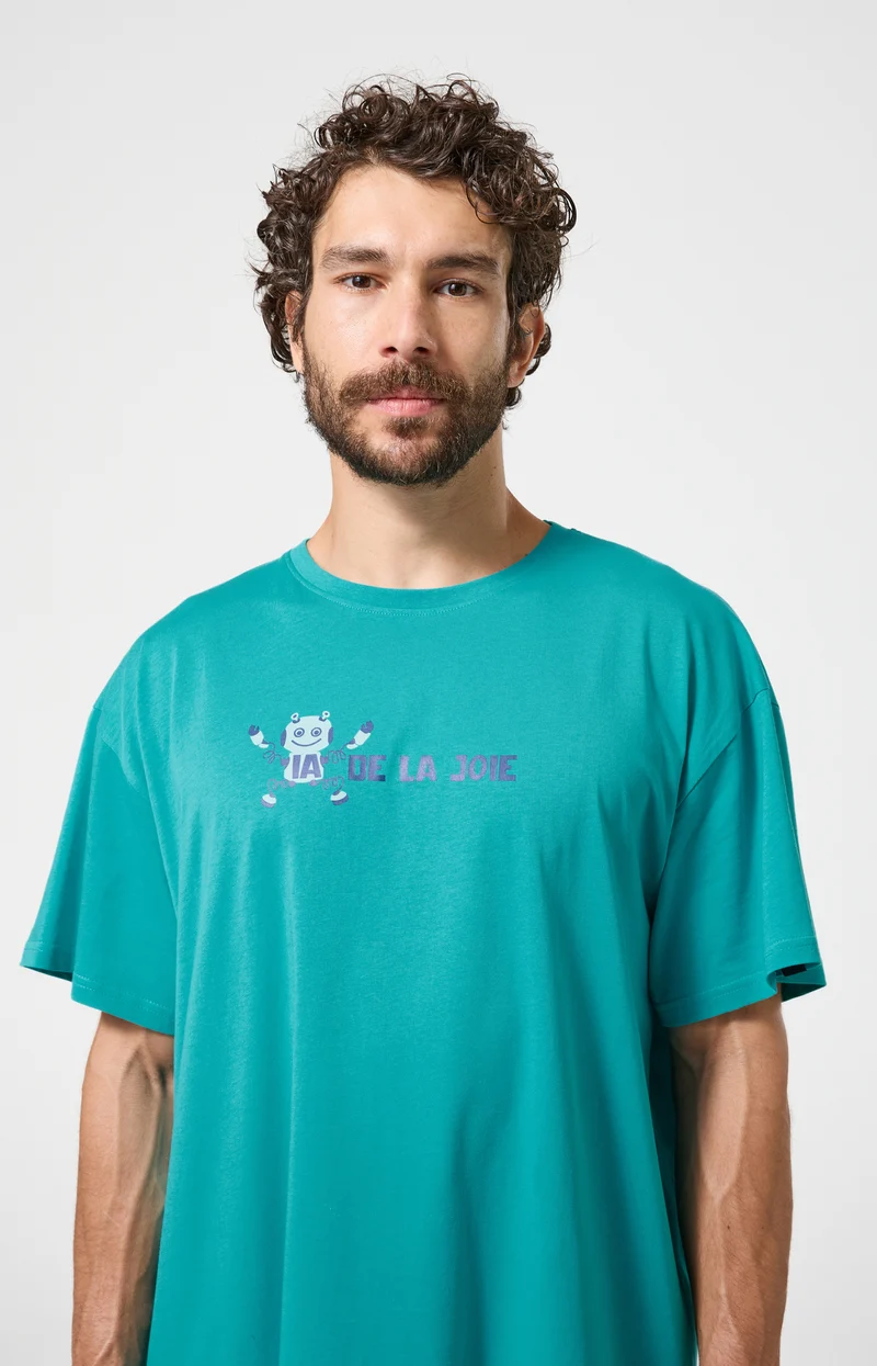 Maxi Tee-Shirt en jersey de coton léger - IA de la joie