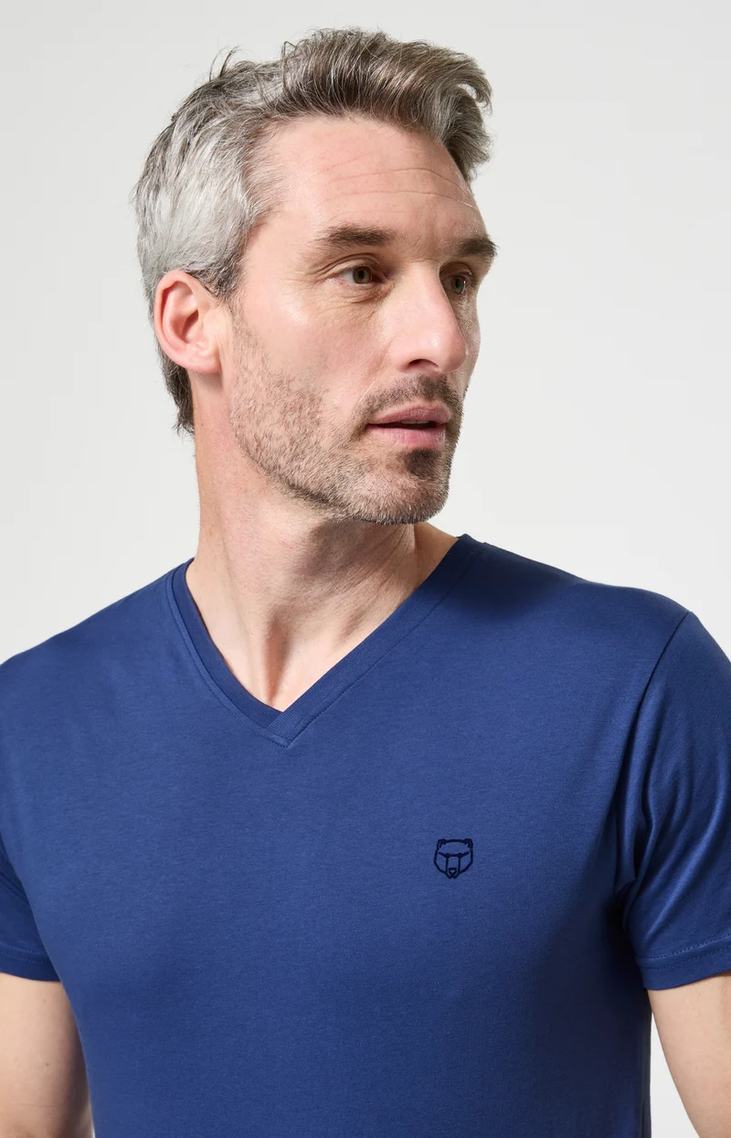 Tee-shirt en jersey de coton léger - Marin