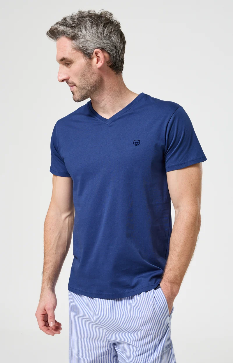 Tee-shirt en jersey de coton léger - Marin