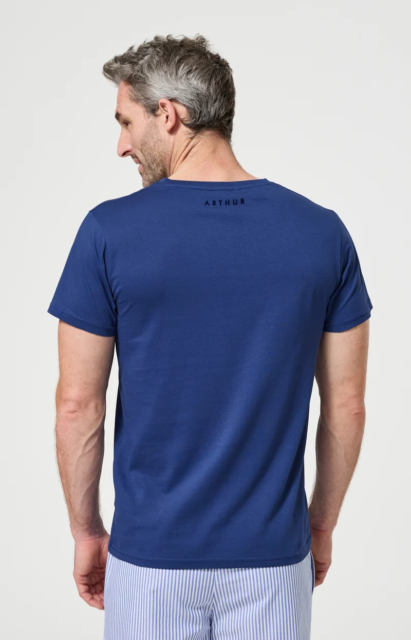 Tee-shirt en jersey de coton léger - Marin