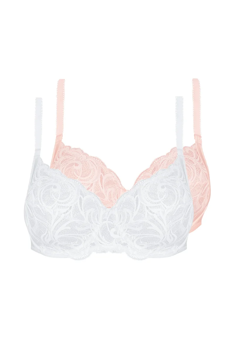 Lot de 2 soutiens-gorge Duo Carla Blanc et Rose Poudre