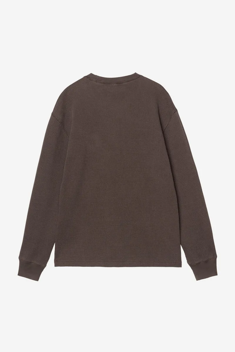 Carhartt Wip VISTA WAFFLE L/S TEE Tobacco garment dyed