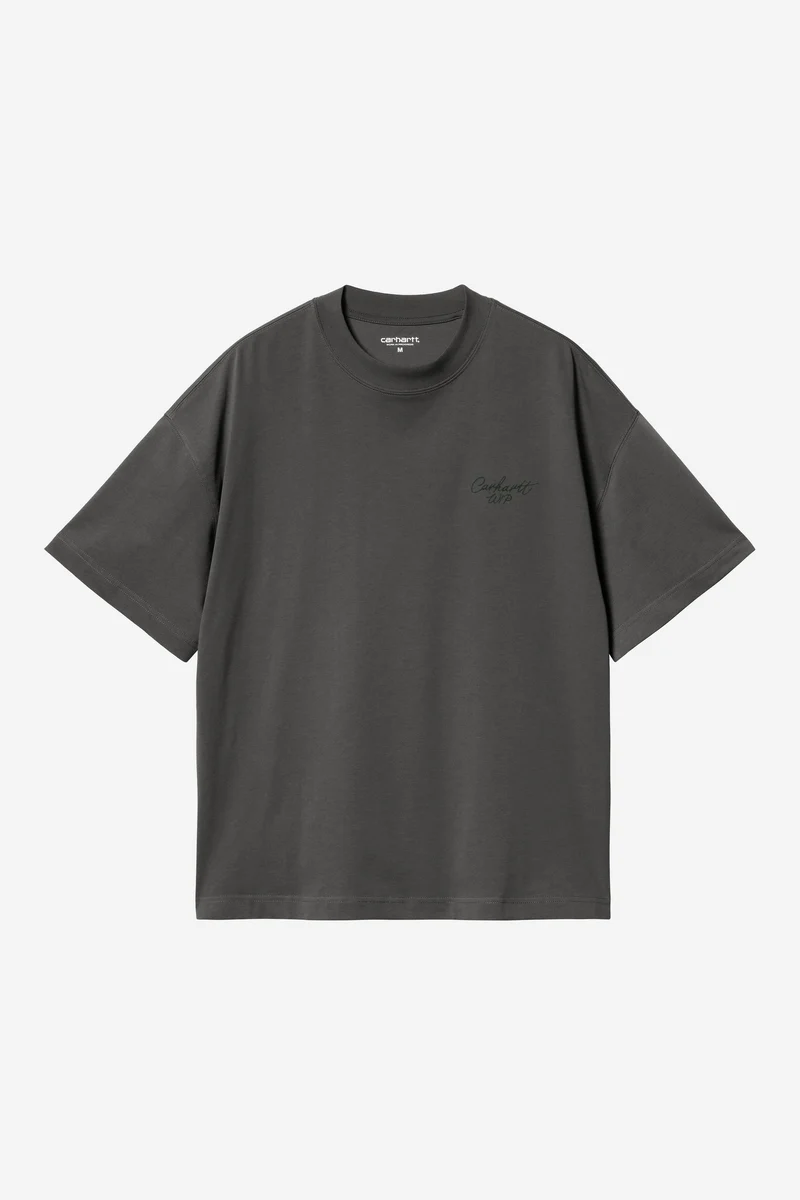 Carhartt Wip SIGNATURE SCRIPT S/S TEE Graphite / Dark Scarab