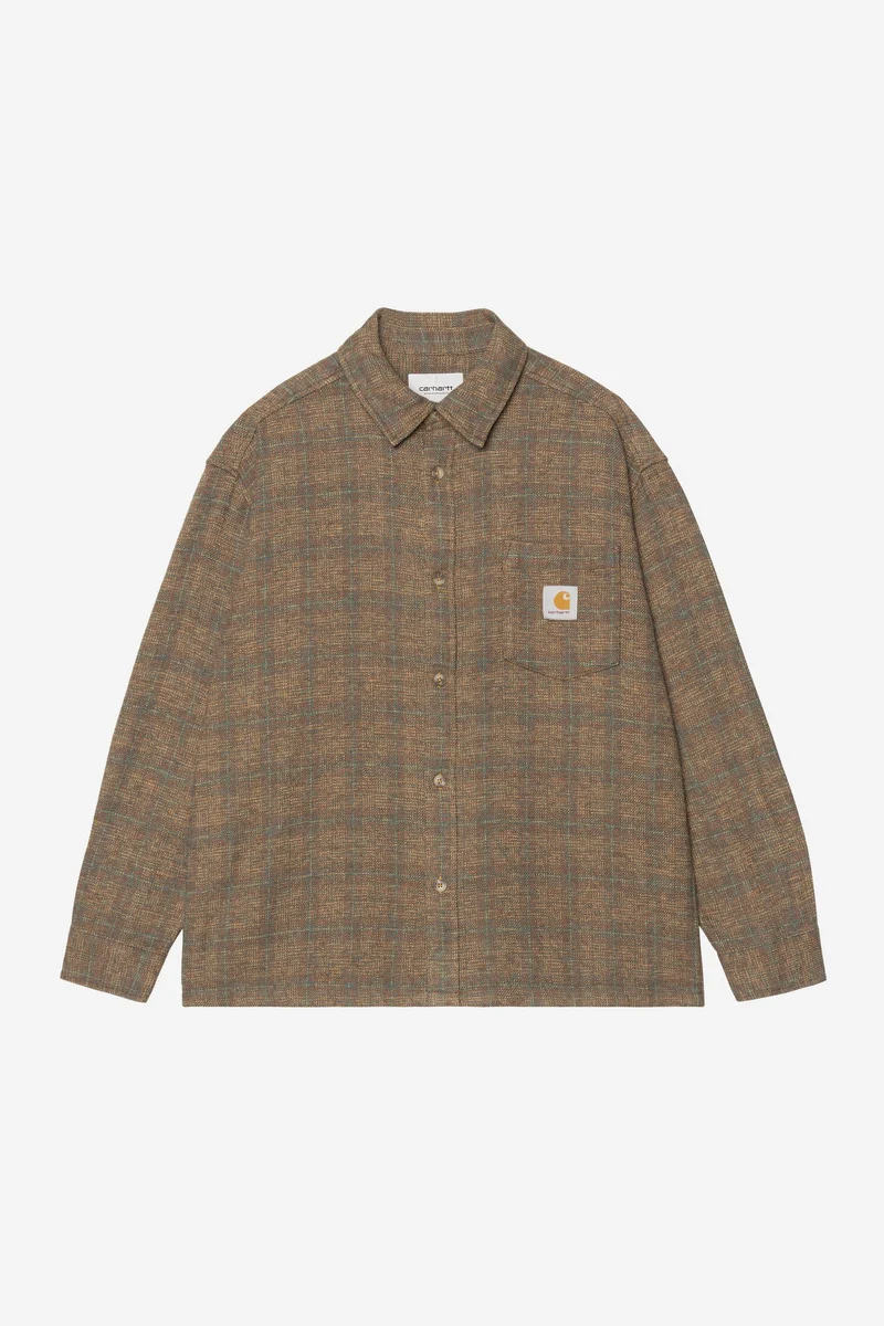Carhartt Wip BAGLEY L/S SHIRT Bagley Check Hamilton Brown