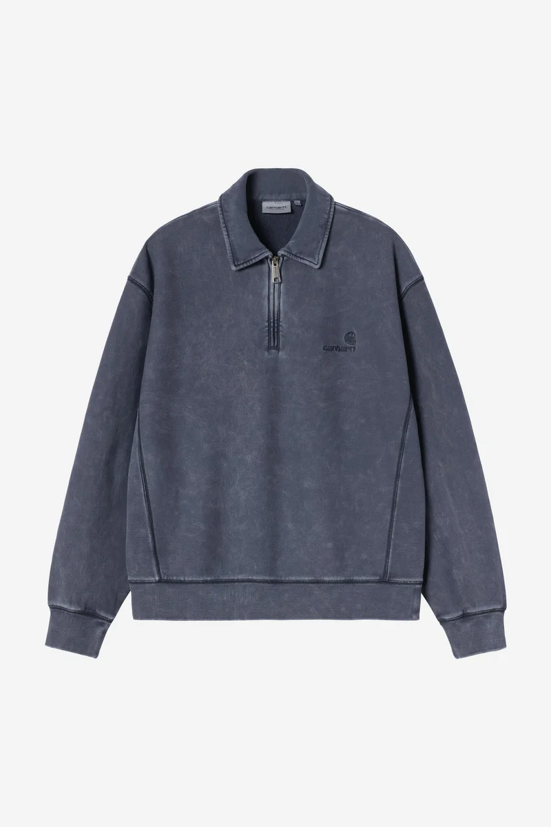 Carhartt Wip LAMBERT POLO SWEAT Dark Navy moon wash