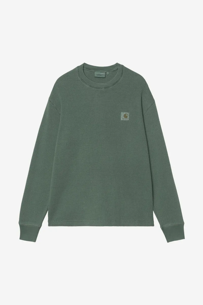 Carhartt Wip VISTA WAFFLE L/S TEE Dark Scarab garment dyed