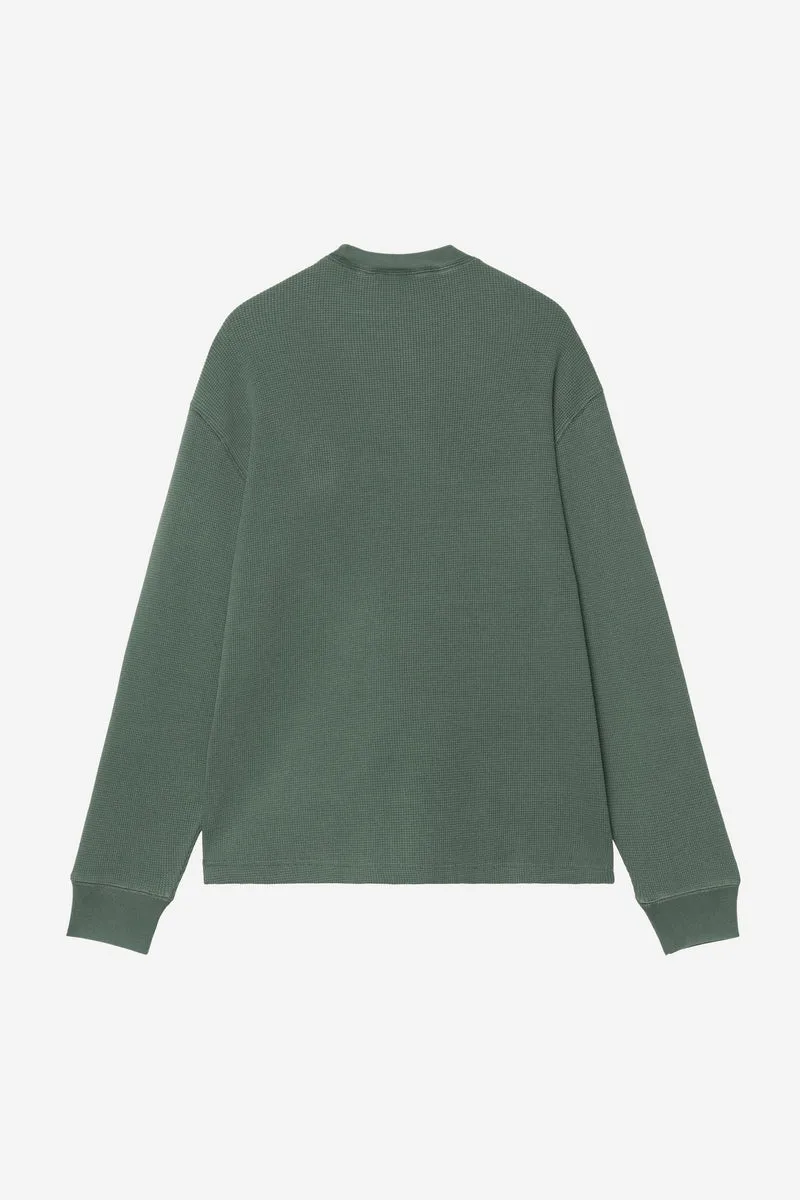 Carhartt Wip VISTA WAFFLE L/S TEE Dark Scarab garment dyed