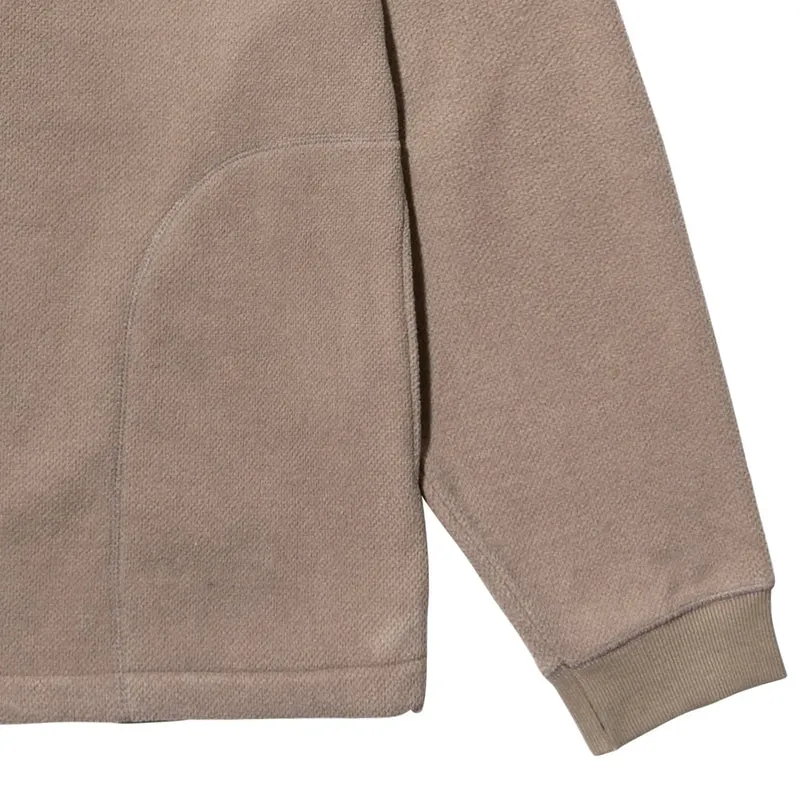 Fleece Waffle Button Anorak - Beige