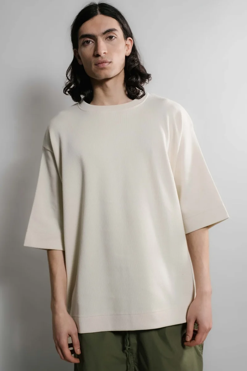 Nitto knitwear - Vahé manches courtes - Naturel