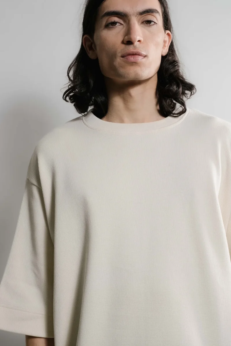 Nitto knitwear - Vahé manches courtes - Naturel