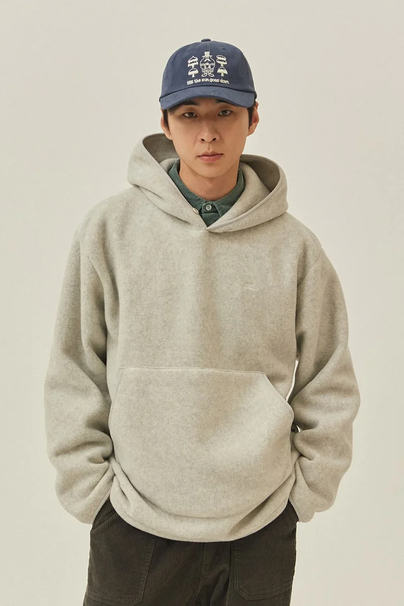 Sunrise Fleece Button Hoodie - White