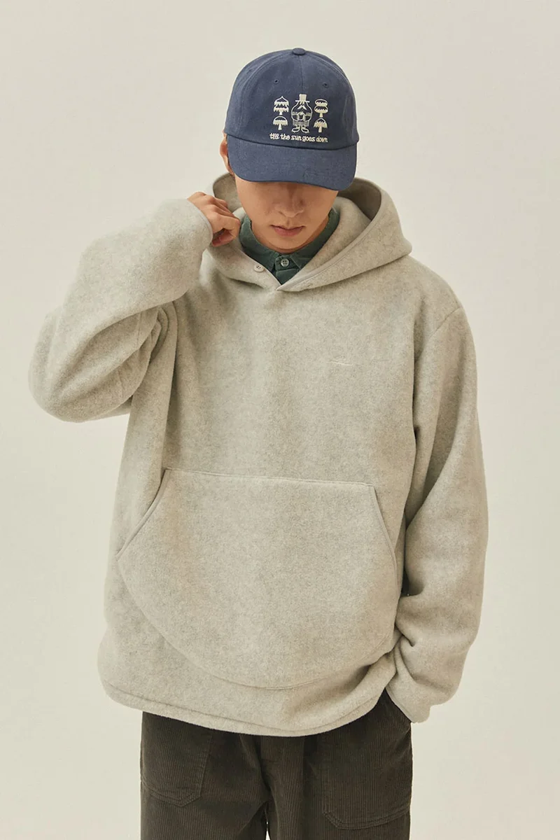Sunrise Fleece Button Hoodie - White