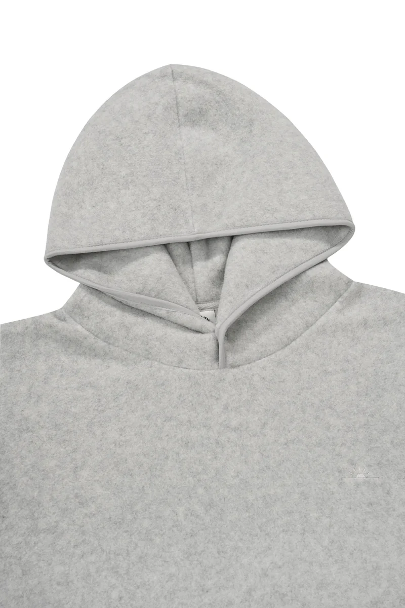 Sunrise Fleece Button Hoodie - White