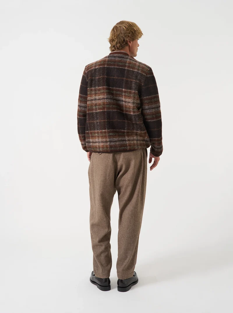 Pino Wool Fleece Cardigan - Brown