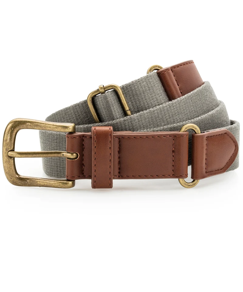 Slate - Faux leather and canvas belt
