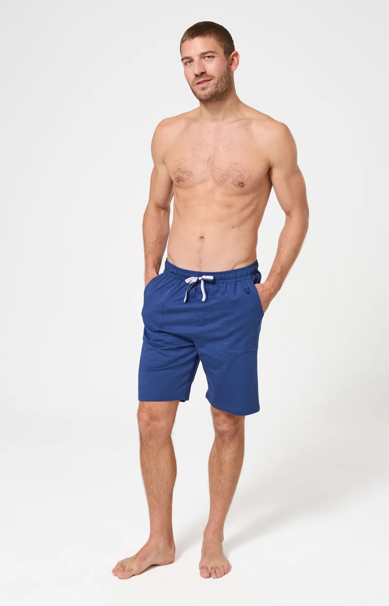 Short en jersey de coton léger - Bleu Marine