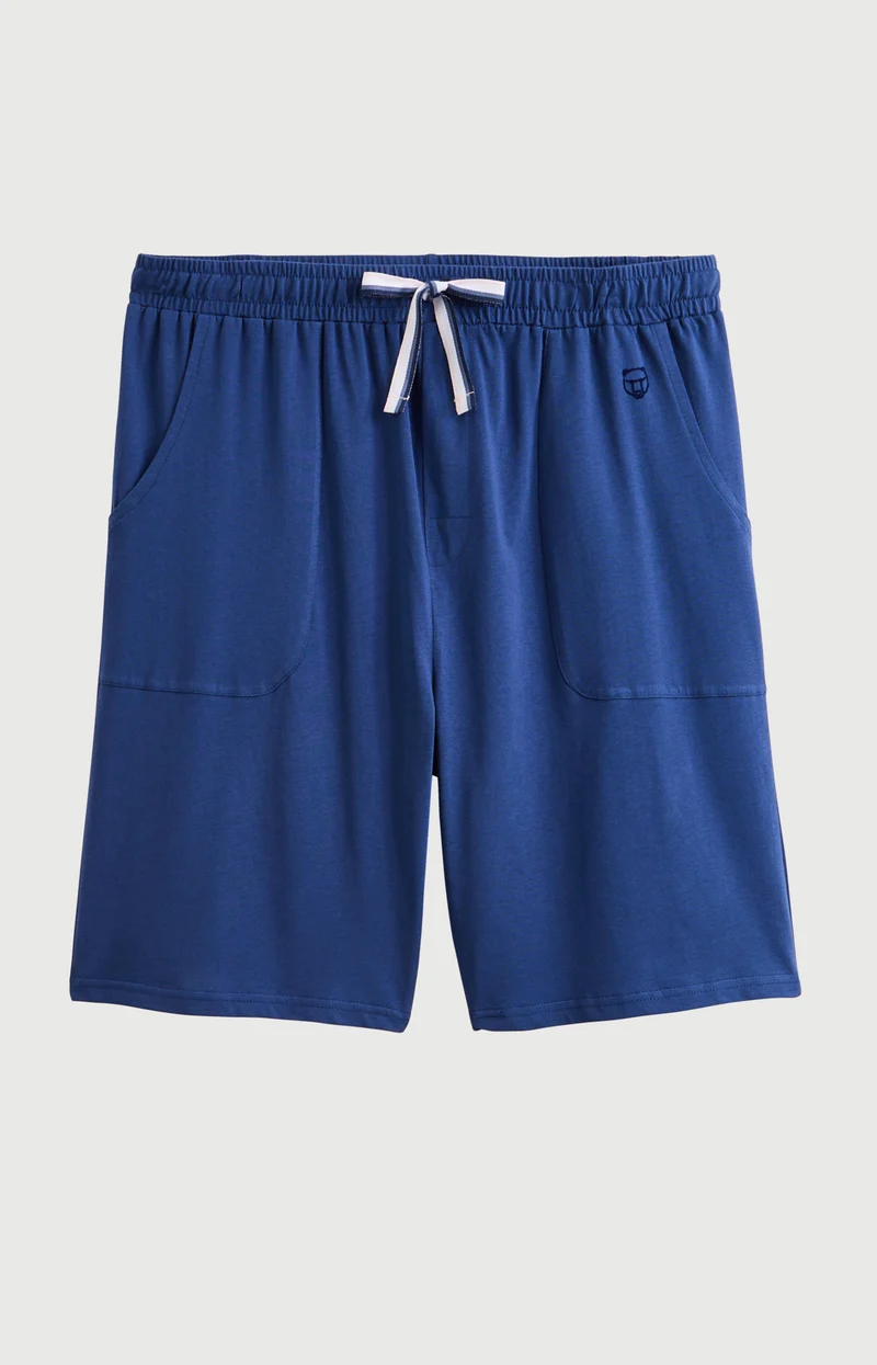 Short en jersey de coton léger - Bleu Marine