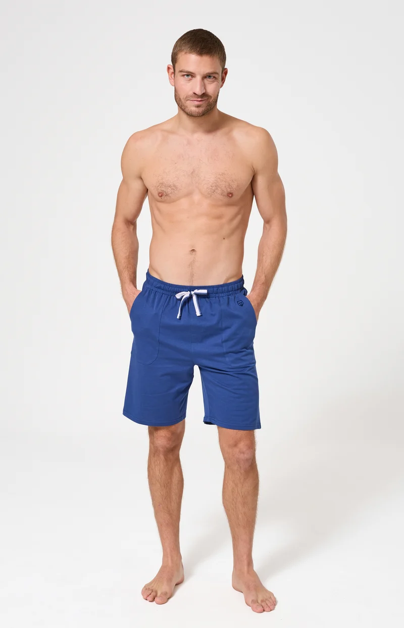 Short en jersey de coton léger - Bleu Marine