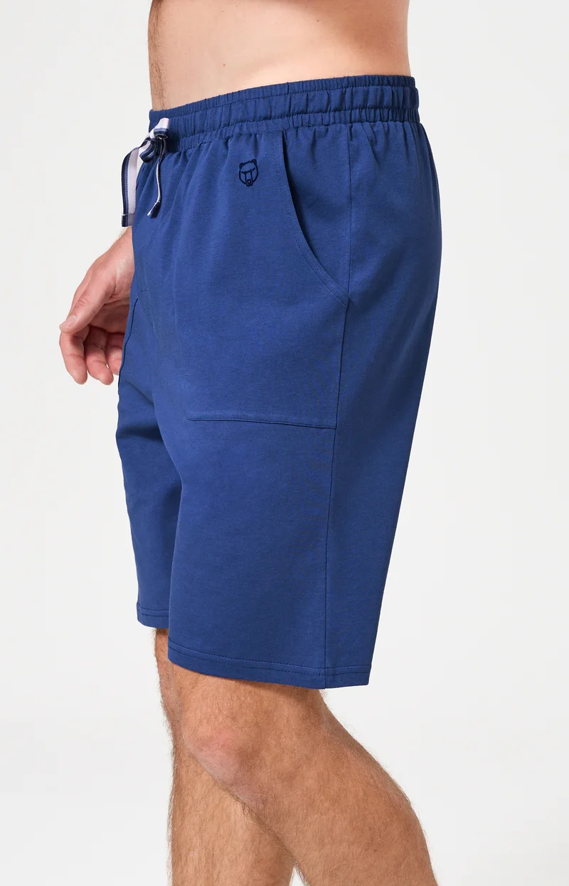 Short en jersey de coton léger - Bleu Marine