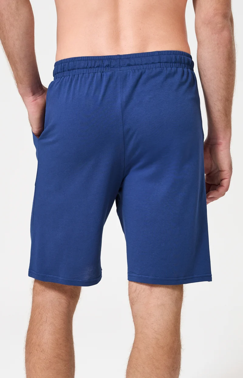 Short en jersey de coton léger - Bleu Marine